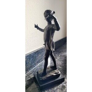 Bronze Sculpture Boy With Flute Peter Pan